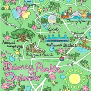 Lilly Pulitzer inspired Disney World map print shirt